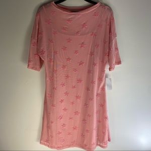 Womens Size L Pink Star Dress Sheer Slip Lined Mini Juniors Barbie Mesh Lined